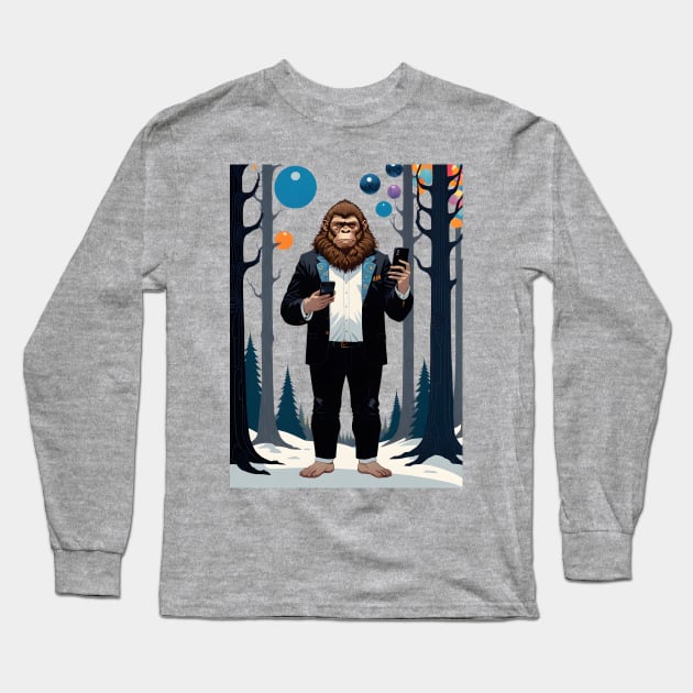 Tech Sasquatch Long Sleeve T-Shirt by FabrizioX